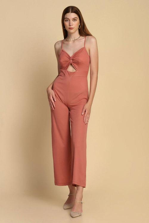 Twisted Jumpsuit- Rouge Pink