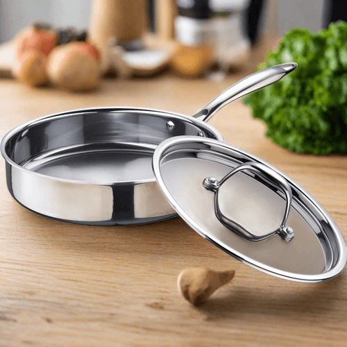 Bergner Argent Tri-Ply 22 cm Sautepan with Stainless Steel Lid | Gas & Induction Compatible | Silver