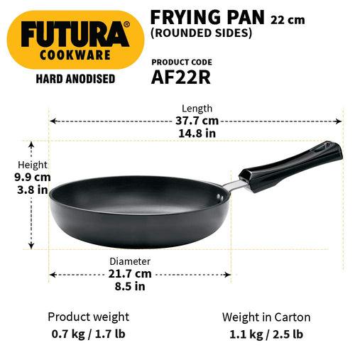 Hawkins Futura Hard Anodised 22 cm Rounded Sides Frying Pan | Black