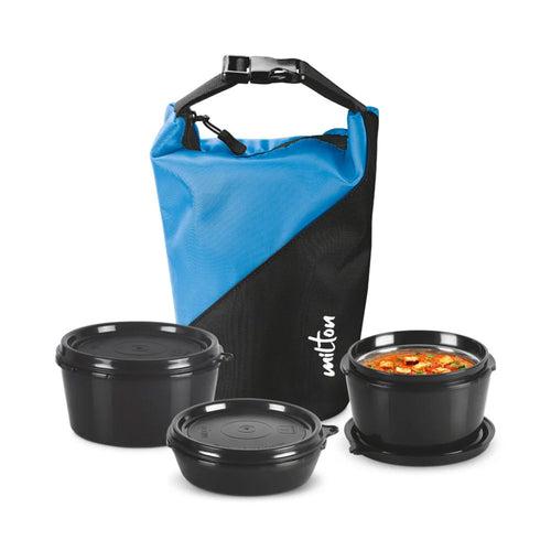 Milton Micro Meal Steel Softline Tiffin with Jacket | 3 Microwave Safe Inner Steel Containers