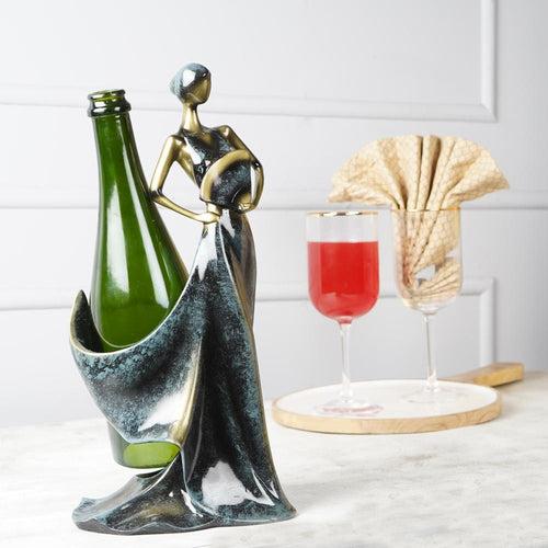 The Artment Belle Femme Antique Wine Bottle Holder | Green | 1 Pc