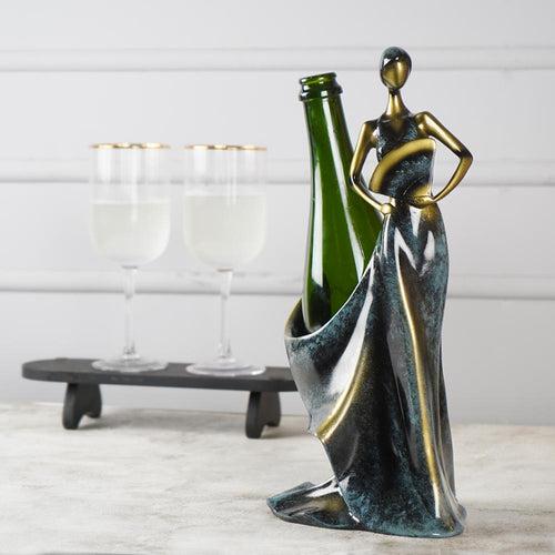 The Artment Belle Femme Antique Wine Bottle Holder | Green | 1 Pc