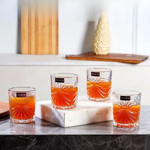 The Artment Impressionist Scotch Savvy 210 ML Whiskey Glass Set | Transparent | Set of 4 Pcs