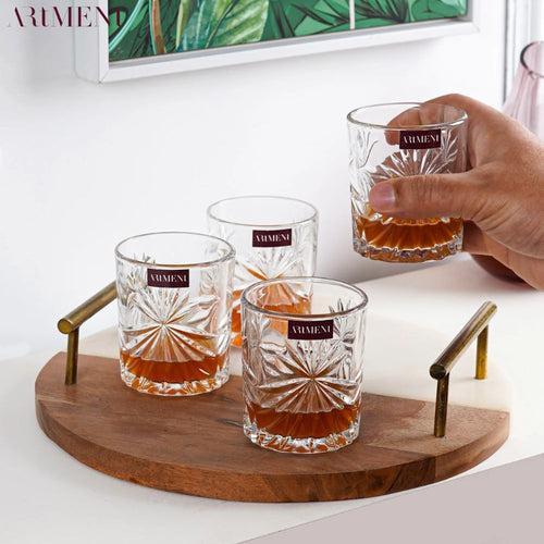 The Artment Impressionist Scotch Savvy 210 ML Whiskey Glass Set | Transparent | Set of 4 Pcs