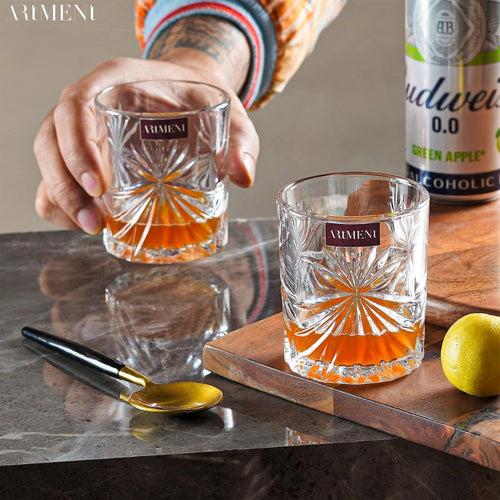 The Artment Impressionist Scotch Savvy 210 ML Whiskey Glass Set | Transparent | Set of 4 Pcs