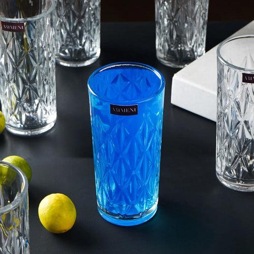 The Artment Elevated Etched 340 ML Highball Glass Set | Transparent | Set of 4 Pcs