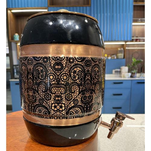 Softel Handcrafted Pure Copper Printed Matka (Dispenser)