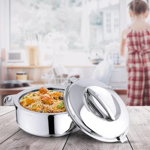 COMBO2024 - Softel Stainless Steel 1500 ML Casserole + Softel Stainless Steel 6 Piece Multi Kadai | Set of 2 Pcs