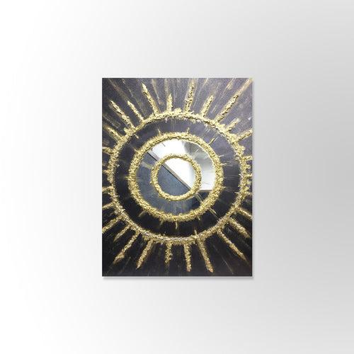 Black Gold Mirror Burst Metal Wall Art