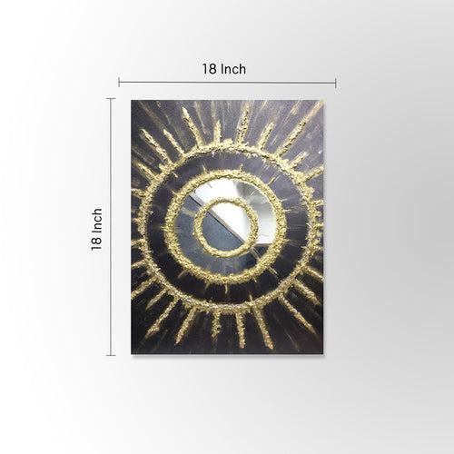 Black Gold Mirror Burst Metal Wall Art