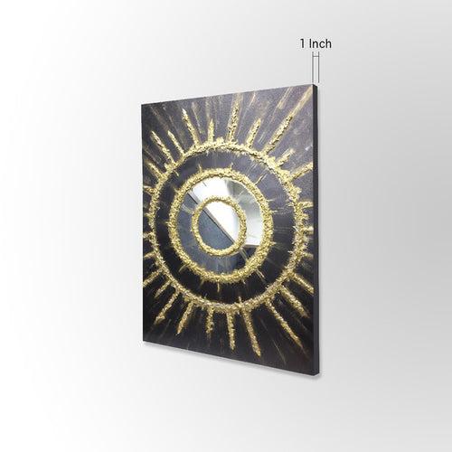 Black Gold Mirror Burst Metal Wall Art