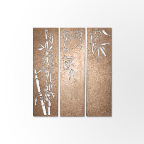 Dull Gold Bamboo Wall Art (Bronze Finish)