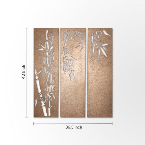 Dull Gold Bamboo Wall Art (Bronze Finish)