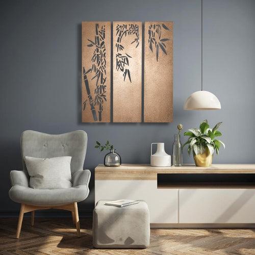 Dull Gold Bamboo Wall Art (Bronze Finish)