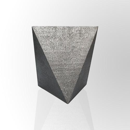 Silver Metal Prism Stool (Aluminium Finish)