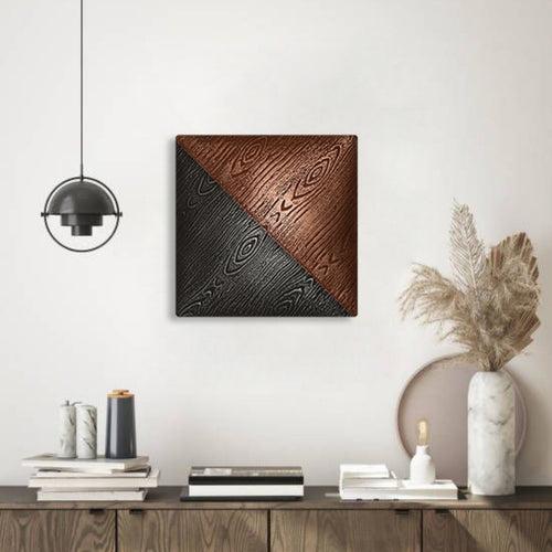 Waltz Wood Dark Metal Square Wall Decor | Cerchi Collection