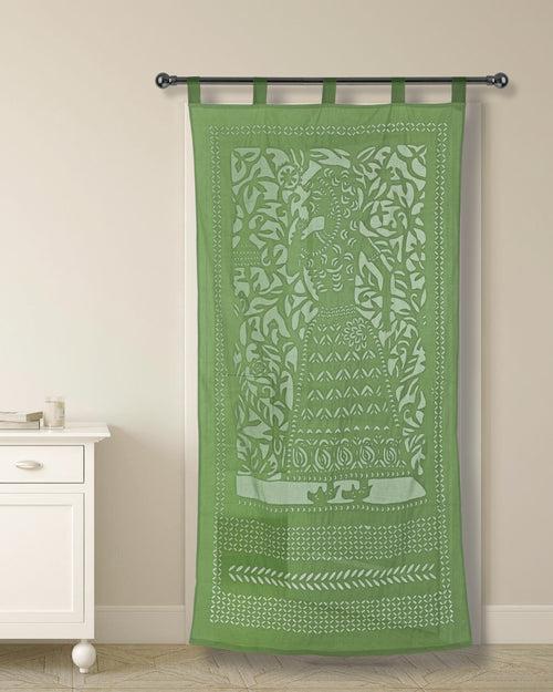 Curtains Applique Queen Pattern, Green