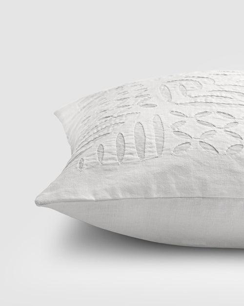 Cushion Cover Applique Gulchand Design, White