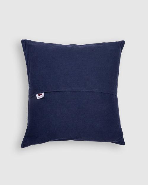 Cushion Cover Applique Gulchand Design, Navy Blue