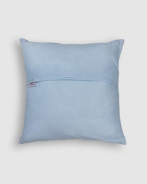 Cushion Cover Applique Baarik Design, Light Blue