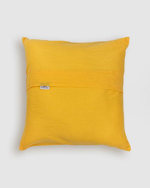 Cushion Cover Applique Baarik Design, Yellow