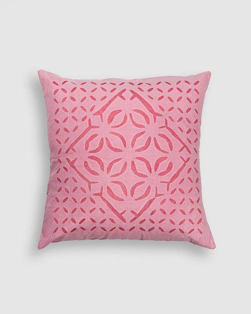 Cushion Cover Applique Ankuddiya Design, Light Pink