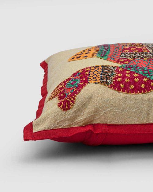 Cushion Cover Camel Patchwork, Maroon