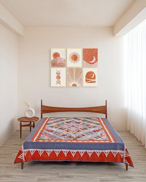 Bedcover Patchwork Applique, Multicolour