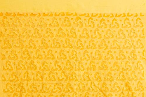 Kurta Fabric Applique Ankuddiya Design, Yellow