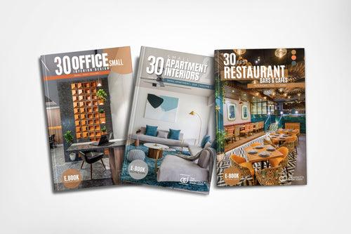 3 Small E.book Combo : 30 Small Apartment + 30 Small Office Interiors + 30 Restaurant Interiors