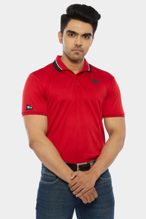 HEAVY RED  PERFORMANCE POLO SHIRT