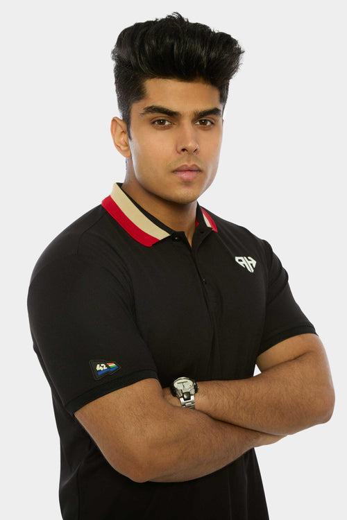 HEAVY BLACK PERFORMANCE POLO SHIRT