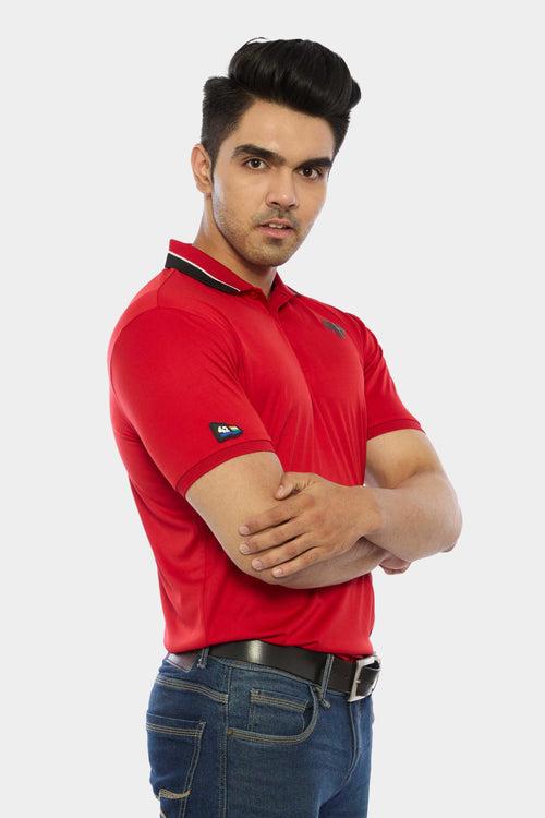 HEAVY RED  PERFORMANCE POLO SHIRT