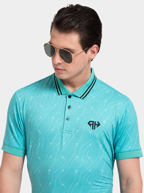 Turquoise Skiing Bolt AH Polo