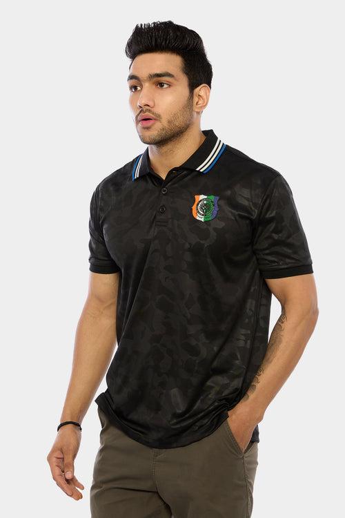 BLACK CAMO PERFORMANCE POLO SHIRT PATRIOT COLLECTION