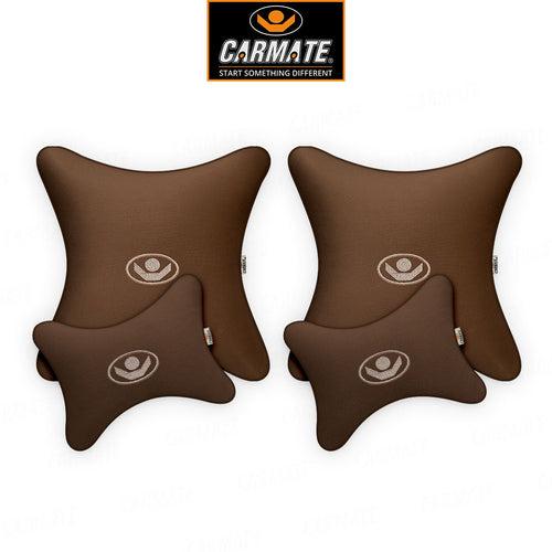 CARMATE Ezzy Cuddle Velvet Car Seat Back Rest & Neck Rest Cushion Pillow - Set of 2