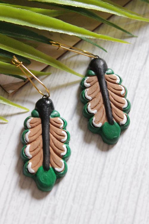 Leaf Shape Terracotta Clay Hand Painted Charms Adjustable Closure Choker Necklace Set