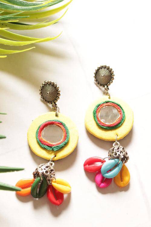 Hand Embroidered Fabric and Mirrors Necklace Set