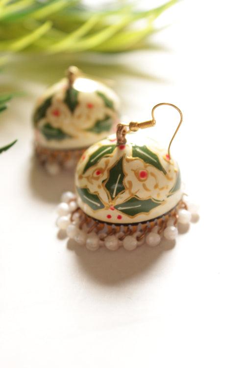 Meenakari Hand Painted Jhumka Earrings