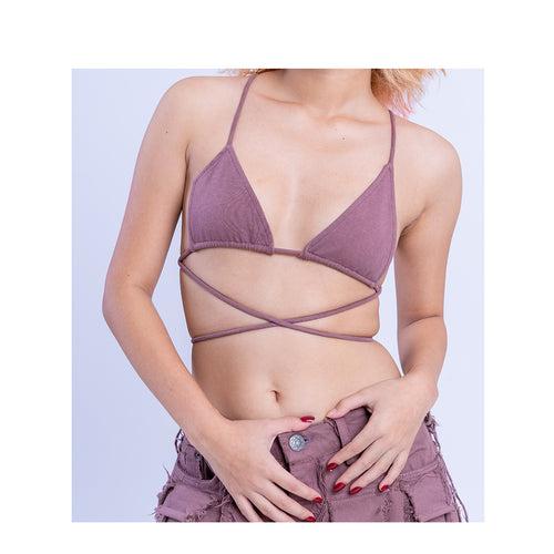 Asymmetric Bralette Top (Beige)