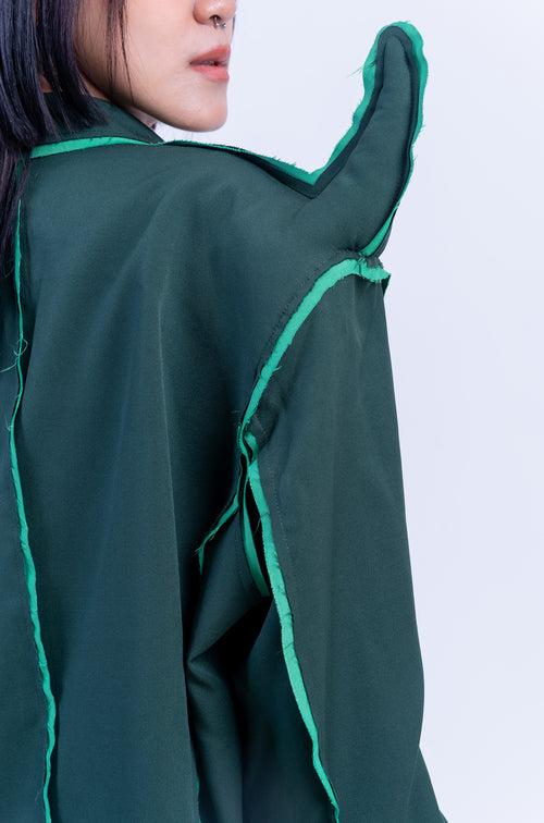 The Devil Wears HUEMN Blazer 'Raw Edged' (Green)