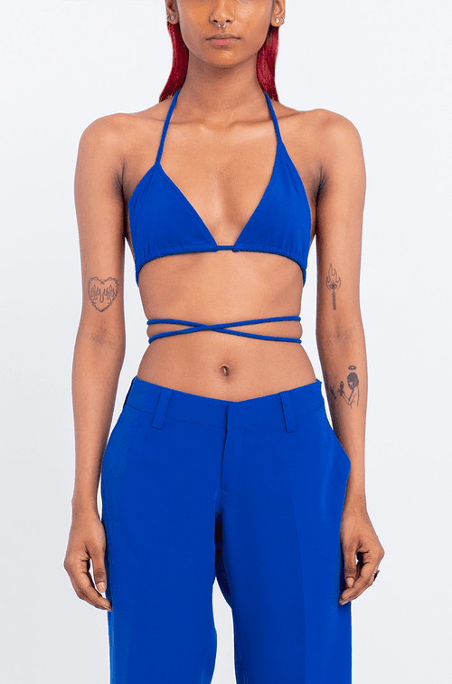 Asymmetric Bralette Top (Blue)