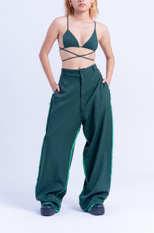 Asymmetric Bralette Top (Green)