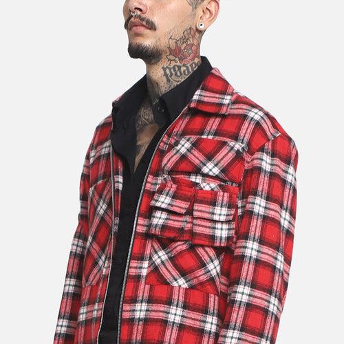 Pocket Detail Over-Shirt Jacket (Plaid)