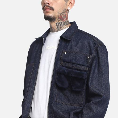 Pocket Detail Over-Shirt Jacket (Indigo)