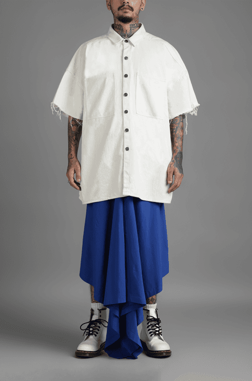 SuperHUEMN Denim Overshirt (White)