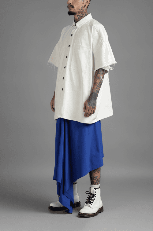 SuperHUEMN Denim Overshirt (White)