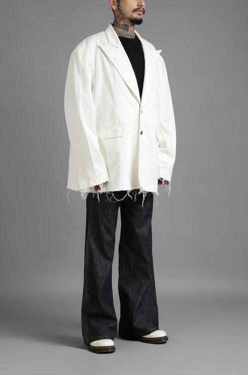 SuperHUEMN Denim Blazer (White)