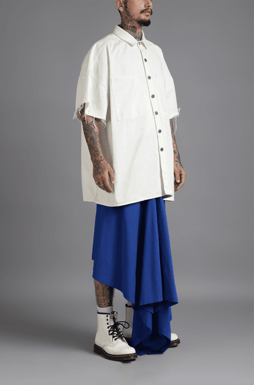 SuperHUEMN Denim Overshirt (White)