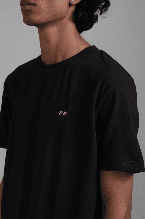 SuperHUEMN Striped Fitted T-shirt (Black)